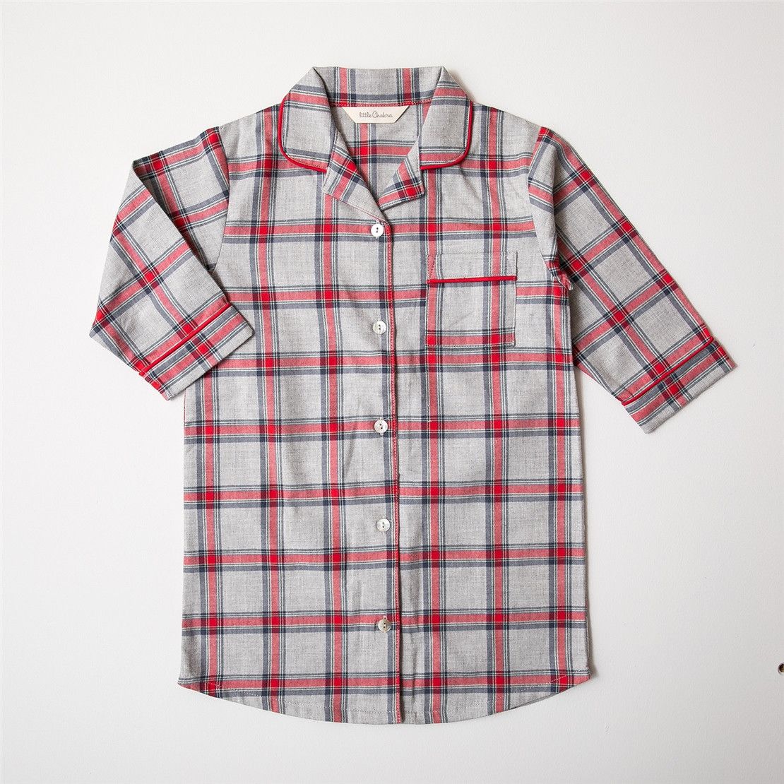 Дитяча піжама-сорочка для дівчинки в червону клітку 1-2, 3-4 роки