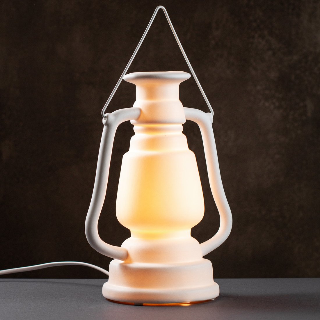 Настольная фарфоровая лампа-ночник "Винтажная лампа" Chakra Home, с регулировкой цвета освещения 16 цветов!