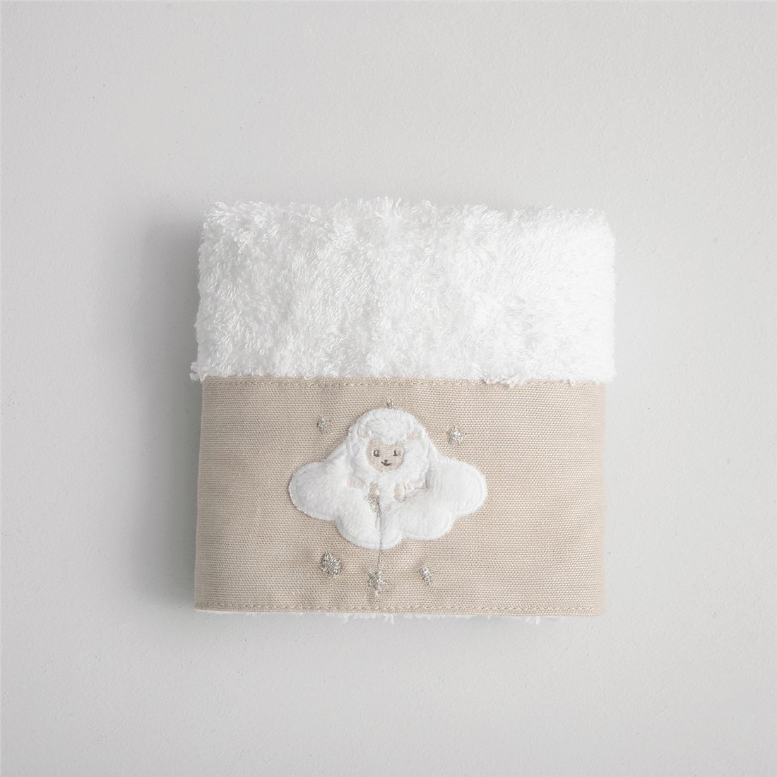 Мягкое детское полотенце для рук LAMB, 30х50 см, белое