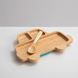 Деревянная тарелка из бамбука на присоске Машина + ложечка, для мальчика или для девочки фото 1