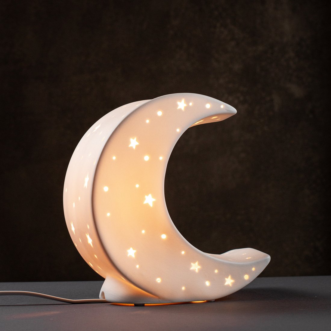 Настольная фарфоровая лампа-ночник "Лyна", ручная работа, с регулировкой цвета освещения 16 цветов!
