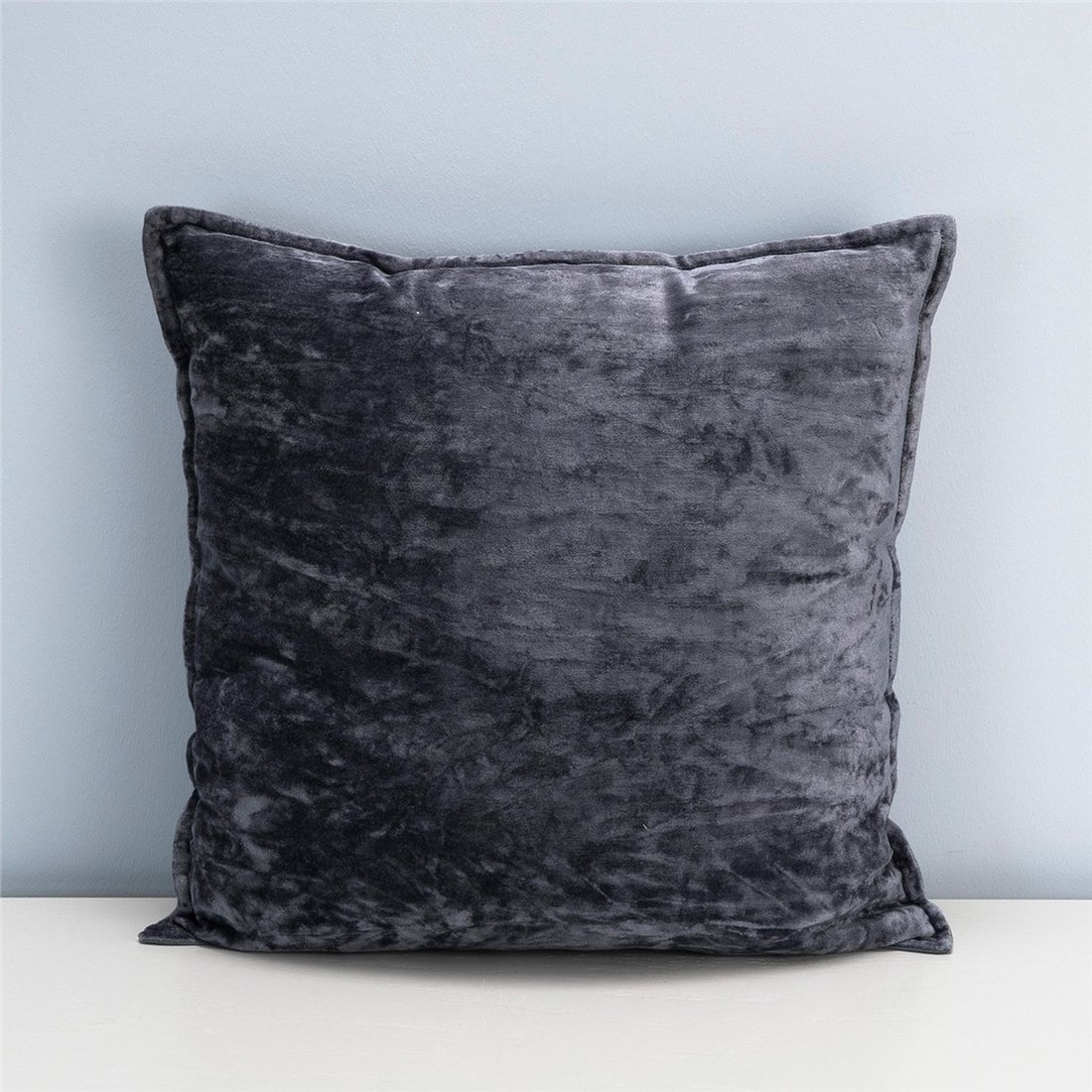 Декоративна подушка велюрова темно-сіра 45*45 Tosca Azul