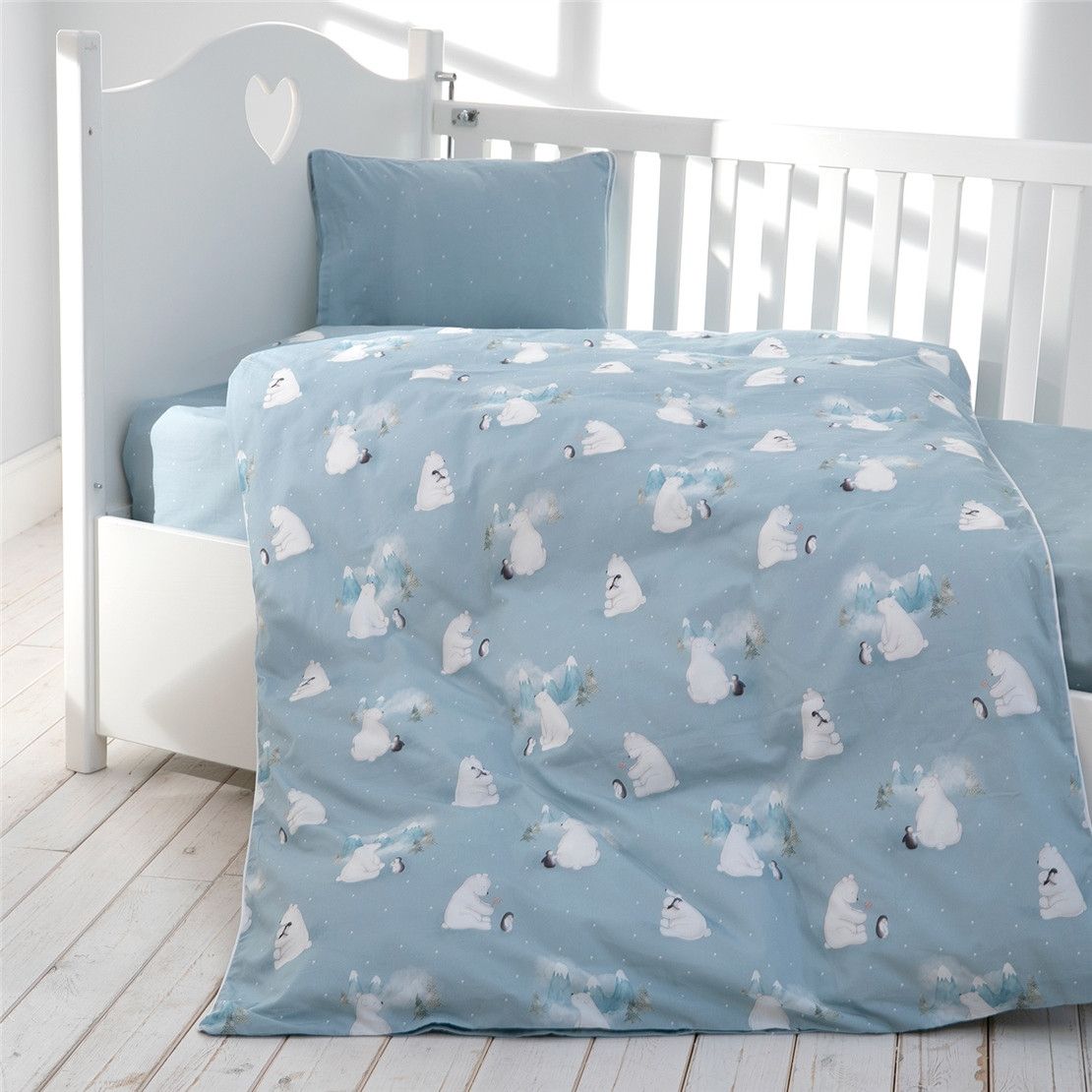 Детский комплект постельного белья 100*150 Polar Bear голубой