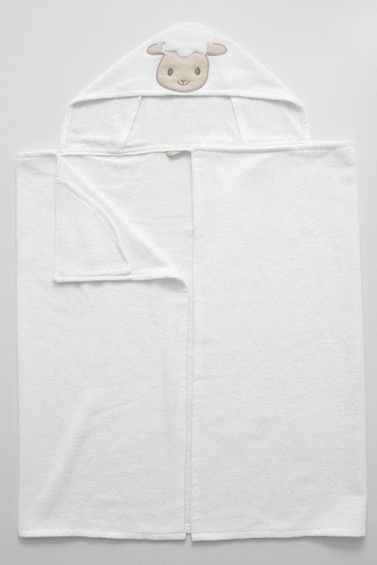 Полотенце с капюшоном для купания LAMB 50*110 белое