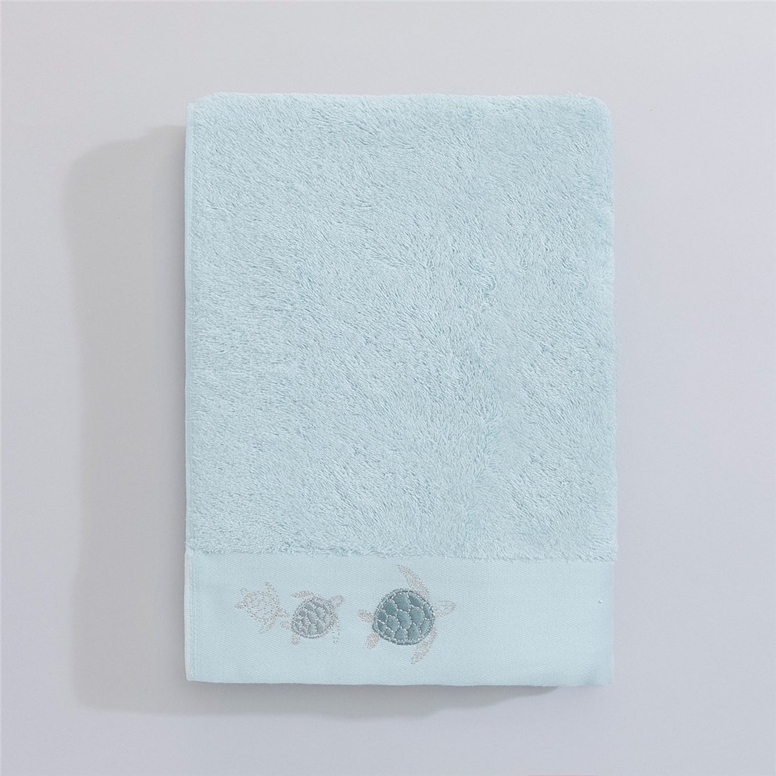 Махровое полотенце банное Turtle 85*150 голубое