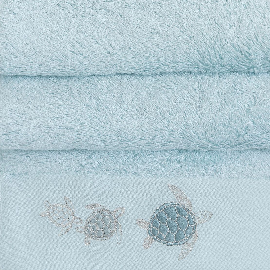 Махровое полотенце банное Turtle 85*150 голубое