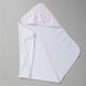 Полотенце - углок для новорожденных ROSA 129*97 белое с розовым фото 4