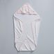 Рушник - куточок для новонароджених ROSA 129*97 білий з рожевим фото 3
