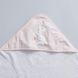 Полотенце - углок для новорожденных ROSA 129*97 белое с розовым фото 2