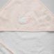 Рушник - куточок для новонароджених SWAN 129*97 білий з рожевим фото 2
