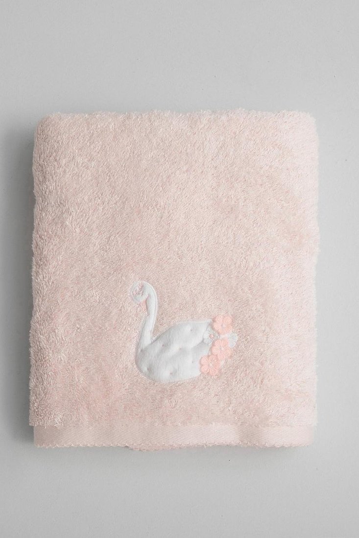 Мягкое детское полотенце для лица Swan 50*90 с аппликацией лебедь