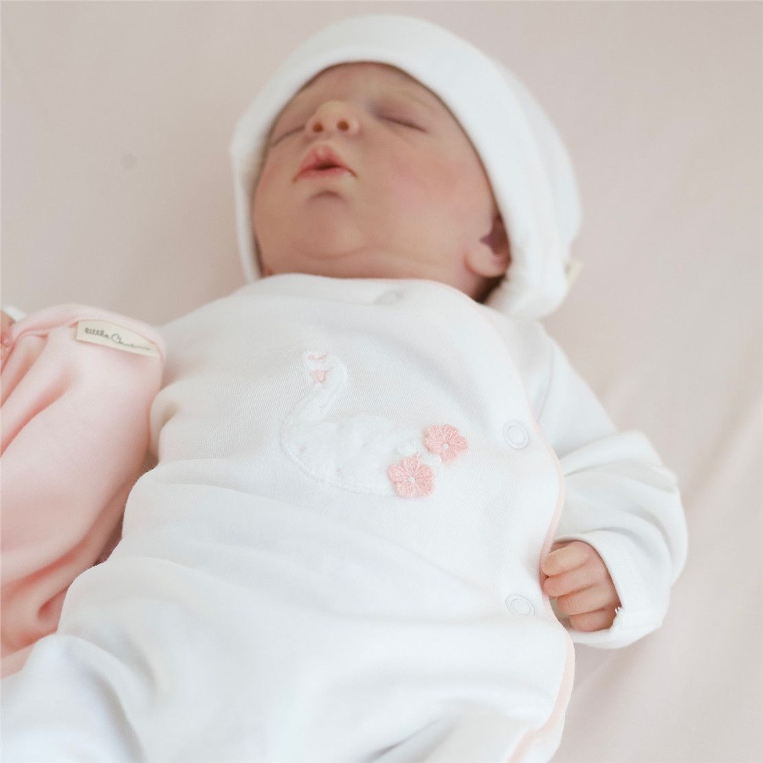 Набор для новорожденной девочки Swan, 50-56 см, 6 единиц, розово-белый