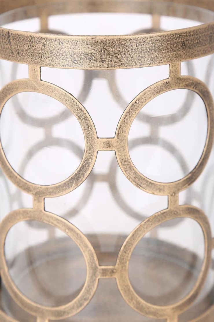 Вінтажний свічник VAKKO, метал, античне золото 15 см