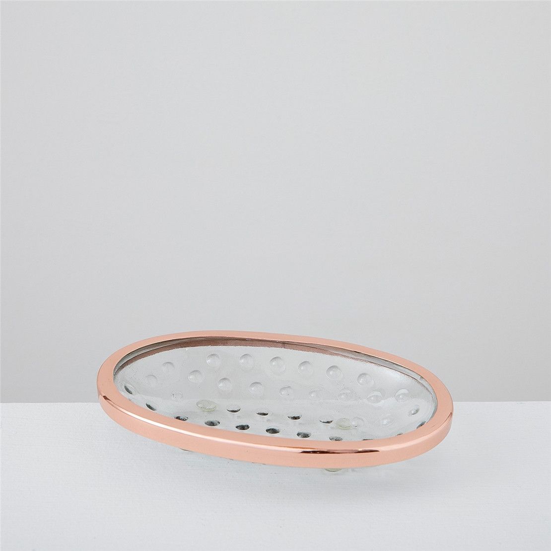 Набор аксессуаров из стекла и алюминия, для ванной Halo, 4 предмета, розовое золото