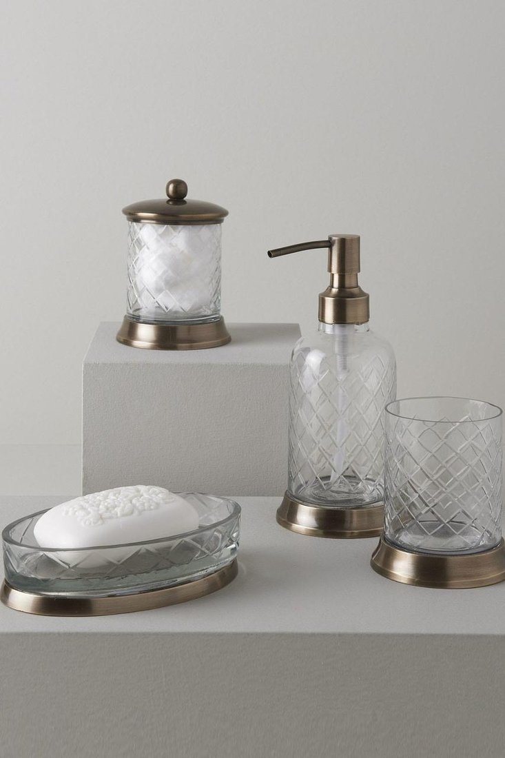 Набор аксессуаров для ванной Gabriel из стекла и алюминия, 4 предмета, антрацит