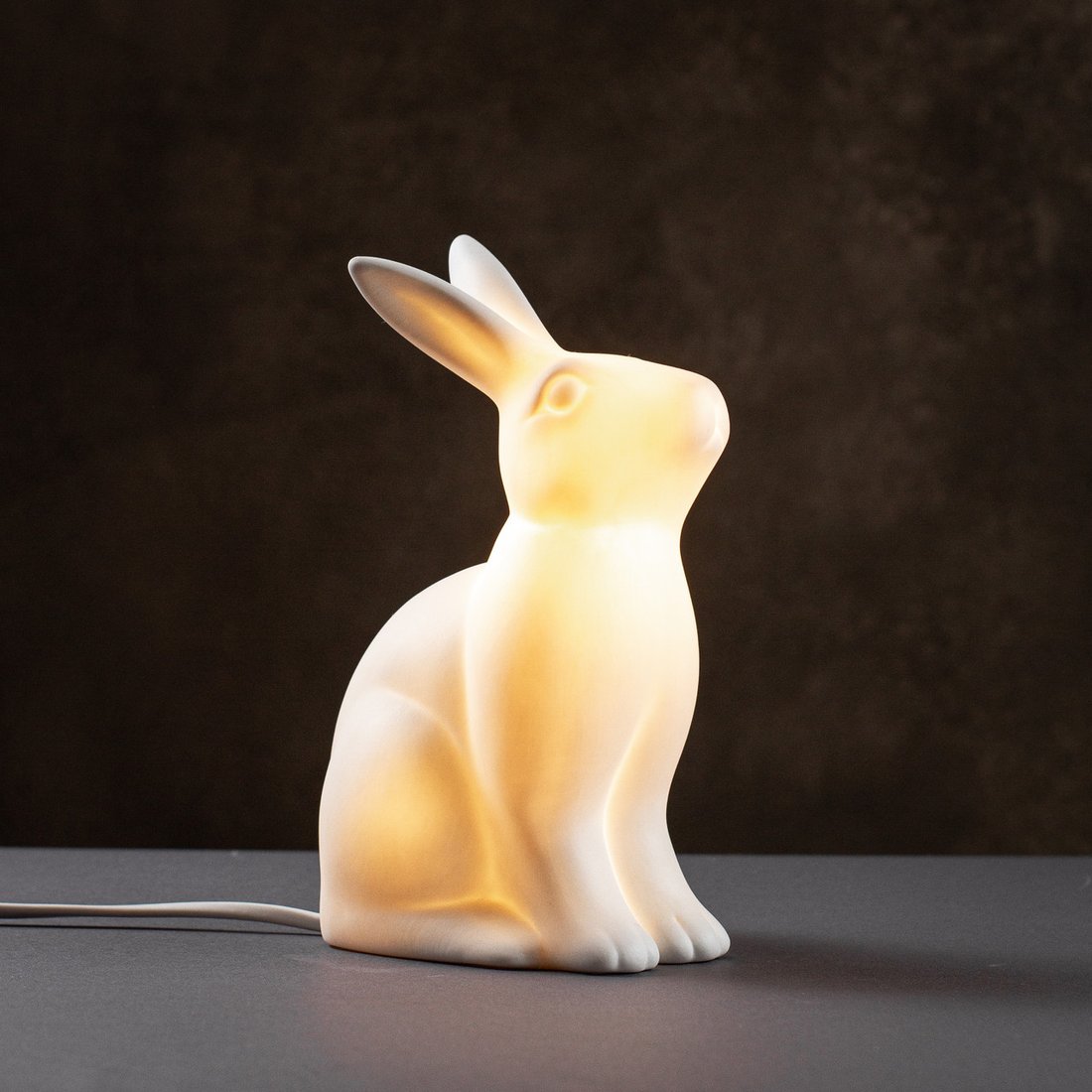 Настільна порцелянова лампа-нічник "Кролик" Chakra Home, з регулюванням кольору освітлення - 16 кольорів!