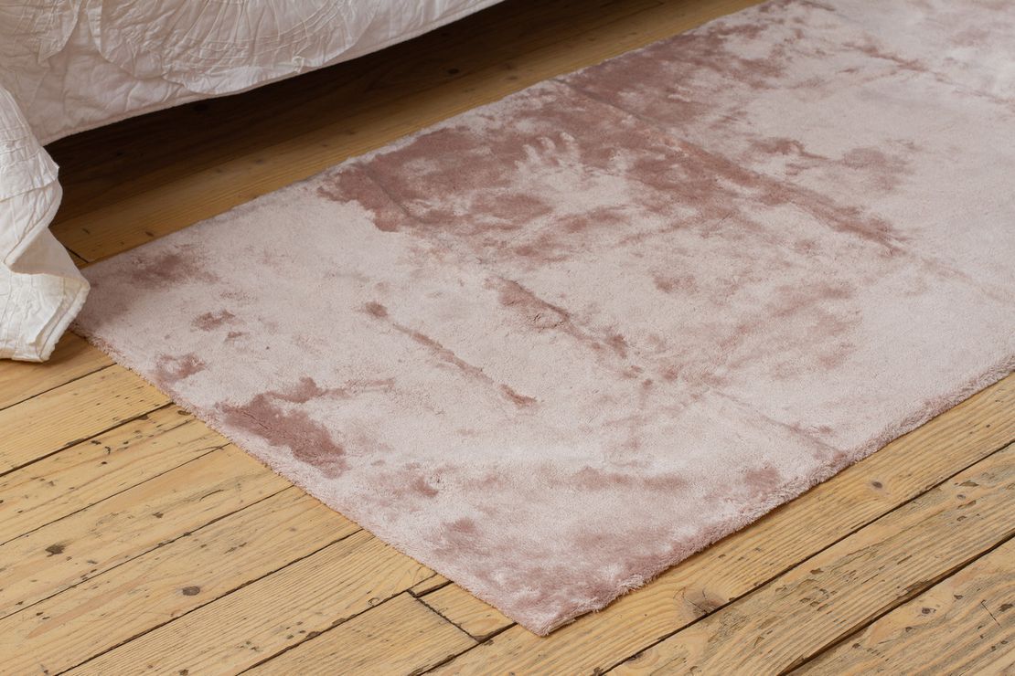 Вишуканий килим з натурального шовку та тенселу SIODA, 80x150 cм, пудра