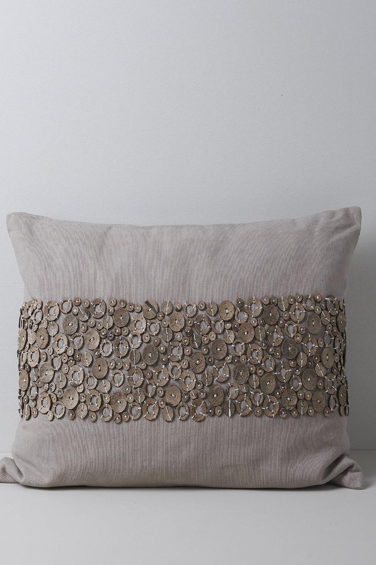 Декоративна подушка ручної роботи дизайн гудзики 40*60 Petra Brown