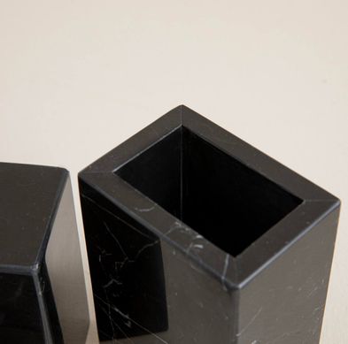Набір аксесуарів з натурального мармуру для ванної Remo, чорний, 3 предмета
