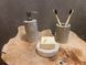 Набір аксесуарів з натурального мармуру для ванної Ossandra, бежевий, 3 предмета фото 1