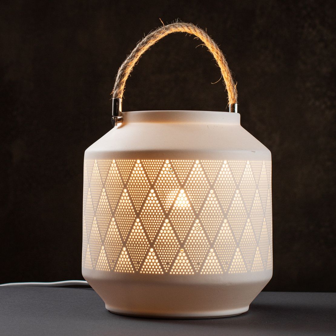 Настільна порцелянова лампа-нічник ручної роботи "Латерн", з регулюванням кольору освітлення 16 кольорів!