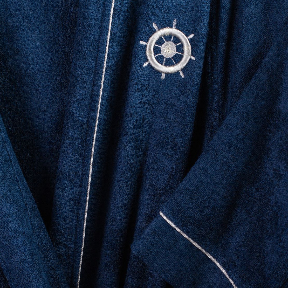 Халат махровый унисекс VITOR, размер S, XL, тёмно-синий